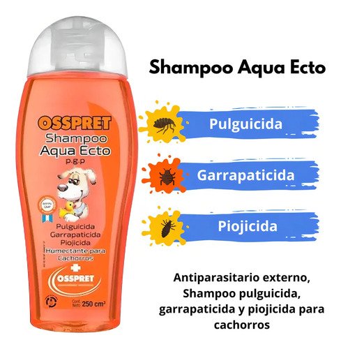 Shampoo Osspret Pulguicida Garrapaticida Cachorros 250 Ml Neutro - Image 3