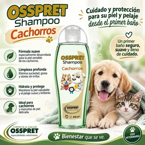 Osspret Shampoo Cachorros 250ml Perros Gatos Ph Neutro Bebé - Image 4