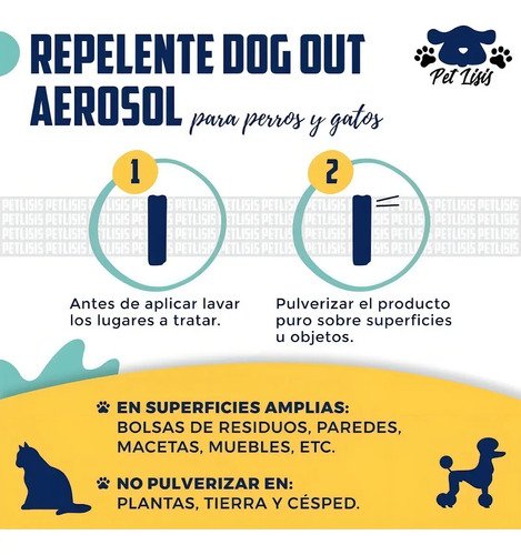 Dog Out Aerosol 440ml Repelente Perros Gatos Mascotas - Image 4