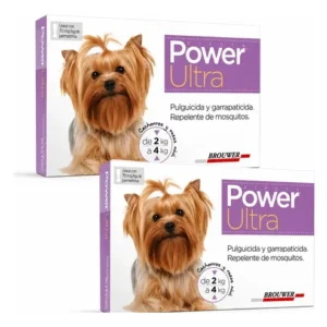 Pipeta Power Ultra Perros 2 A 4 Kg X2 Uni Pulgas Garrapatas Power 2 A 4 X2 Unidades