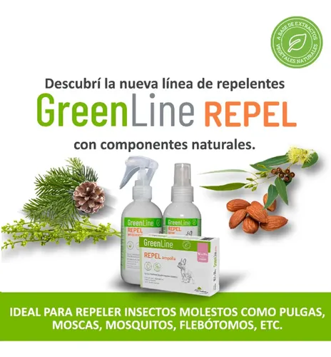 Greenline Spray Natural Repel 125ml Pulga Mosquito Garrapata Verde Claro - Image 3