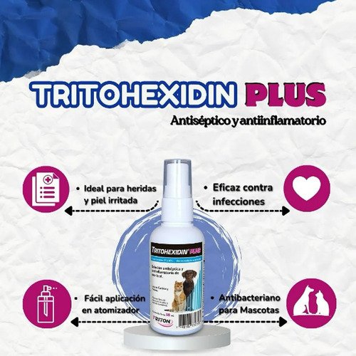 Tritohexidin Plus Spray 50ml Solucion Antiseptico Perro Gato Tritohexidin Plus - Imagen 6