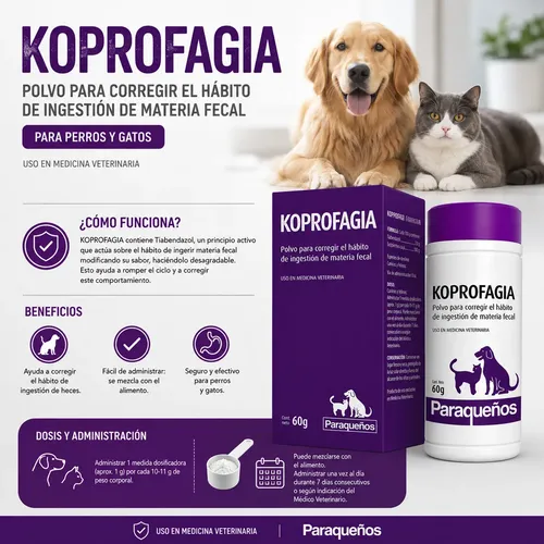 Suplemento Koprofagia Coprofagia Heces Polvo 60 G Perro - Imagen 2