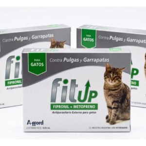 Fit Up Pipeta Gato (x 3) Pulga Garrapata Fipronil Metopreno Fit Up Felinos X3