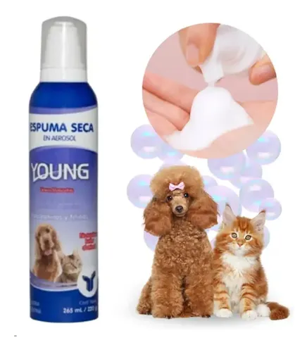 Shampoo Espuma Baño Seco Spray Perros Gatos Peluqueria Limón - Imagen 3