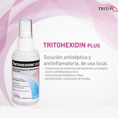 Tritohexidin Plus Spray 50ml Solucion Antiseptico Perro Gato Tritohexidin Plus - Imagen 4