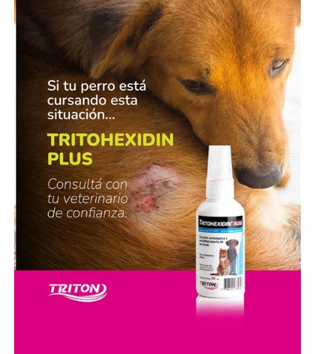 Tritohexidin Plus Spray 50ml Solucion Antiseptico Perro Gato Tritohexidin Plus - Imagen 3