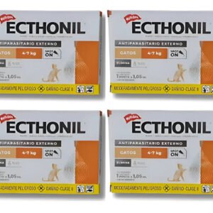 Pipeta Para Gatos Ecthonil 4 A 7 Kg X4unid Pulgas Garrapatas Agua