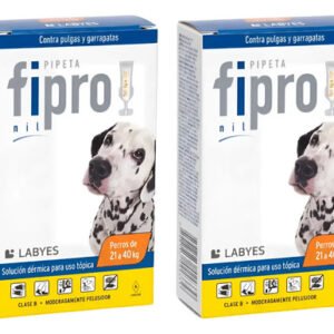Pipeta Para Perros Fipro 21 A 40kg Garrapatas Combo X2uni Blanco