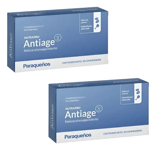 Nutrapro Antiage Suplemento Perros Gatos 30 Comp. Pack X 2