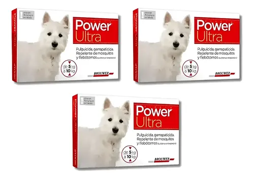 Pipeta Para Perros Chicos Power Ultra 5 A 10 Kg Pack X3 Power 4 A 10