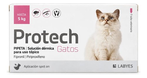 Pipeta Protech Gatos 2.1 A 5 Kg Pulgas Garrapatas Mosquitos Amarillo - Imagen 5