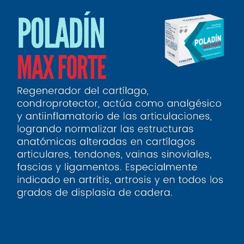 Suplemento Glucosamina Kualcos Poladin Max Forte Para Perro Y Gato, 5 Tabletas - Imagen 2