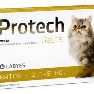 Pipeta Protech Gatos 2.1 A 5 Kg Pulgas Garrapatas Mosquitos Amarillo